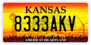 8333AKV  license plate in KS
