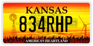 834RHP  license plate in KS