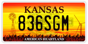 836SGM  license plate in KS