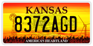 8372AGD  license plate in KS