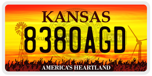 8380AGD  license plate in KS