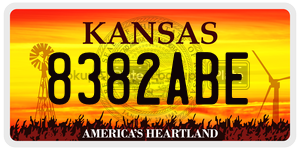 8382ABE  license plate in KS