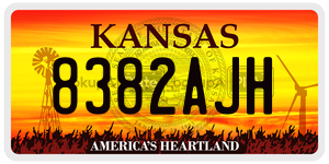 8382AJH  license plate in KS