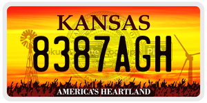 8387AGH license plate in Kansas