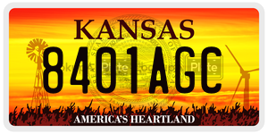 8401AGC  license plate in KS