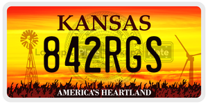 842RGS  license plate in KS
