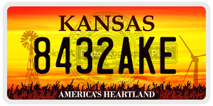 8432AKE  license plate in KS