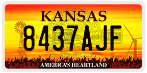 8437AJF  license plate in KS