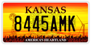 8445AMK  license plate in KS