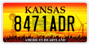 8471ADR  license plate in KS
