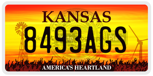 8493AGS  license plate in KS