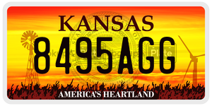 8495AGG  license plate in KS