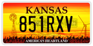 851RXV  license plate in KS