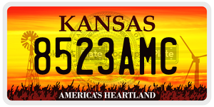 8523AMC  license plate in KS