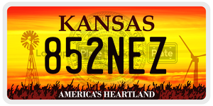 852NEZ  license plate in KS