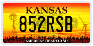 852RSB license plate in Kansas