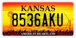 8536AKU  license plate in KS