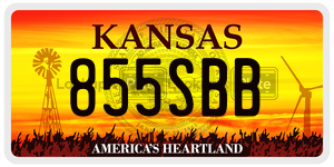 855SBB  license plate in KS