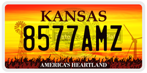 8577AMZ  license plate in KS