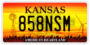 858NSM  license plate in KS