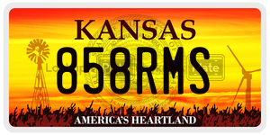 858RMS  license plate in KS