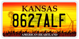 8627ALF  license plate in KS