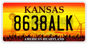8638ALK  license plate in KS