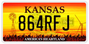 864RFJ  license plate in KS