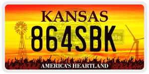 864SBK  license plate in KS