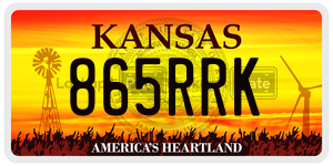 865RRK  license plate in KS
