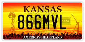866MVL  license plate in KS
