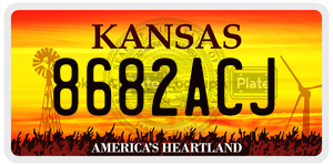 8682ACJ  license plate in KS