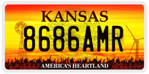 8686AMR  license plate in KS