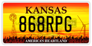 868RPG  license plate in KS
