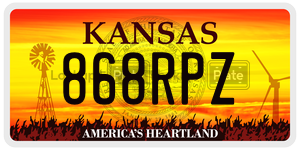 868RPZ license plate in Kansas