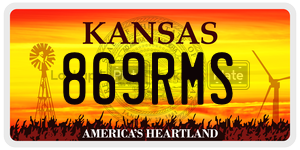 869RMS  license plate in KS