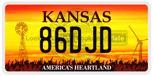 86DJD  license plate in KS
