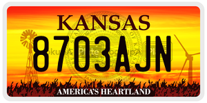 8703AJN  license plate in KS