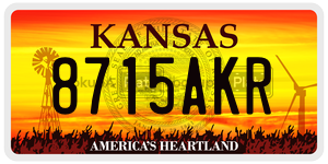 8715AKR  license plate in KS