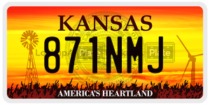 871NMJ  license plate in KS