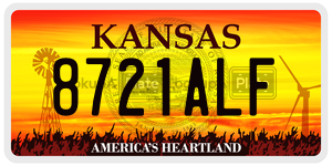 8721ALF  license plate in KS