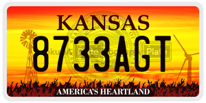 8733AGT  license plate in KS