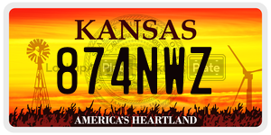 874NWZ  license plate in KS