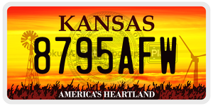 8795AFW  license plate in KS