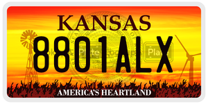 8801ALX  license plate in KS