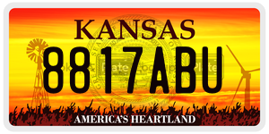 8817ABU  license plate in KS