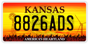 8826ADS  license plate in KS