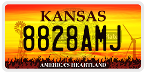 8828AMJ  license plate in KS