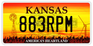 883RPM  license plate in KS