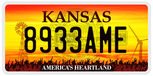 8933AME  license plate in KS